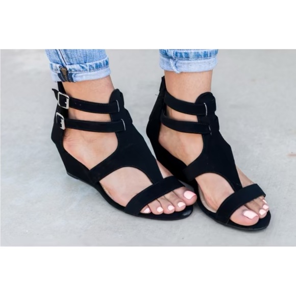 NWOT LEOPARD Wedge Double Strap Heel - Picture 7 of 12